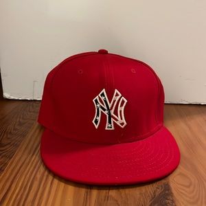 Yankees USA Red Hat 7 3/8 Fitted
